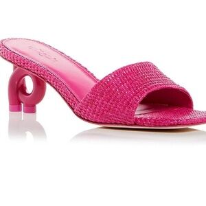 Cult Gaia Fuchsia Pink Sculpted Slide Heel Sandals Size 38